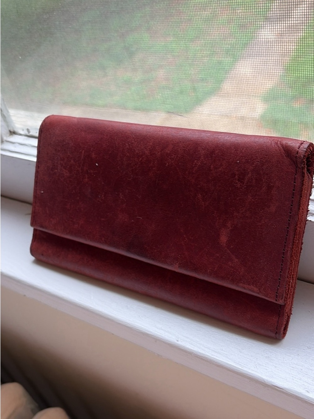 ABLE Classic Women's Leather Wallet Clutch in Deep Burgundy